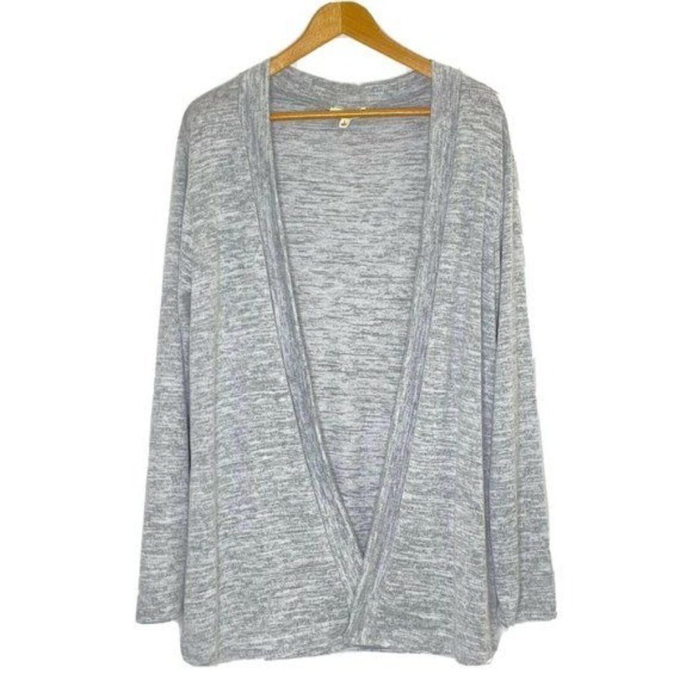 Rolla Coster Women's size Large Fine Knit Long Sleeve Cardigan Sweater Gray NEW